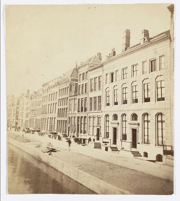 Herengracht 196-198-200 helft stereo afdruk voor 1880