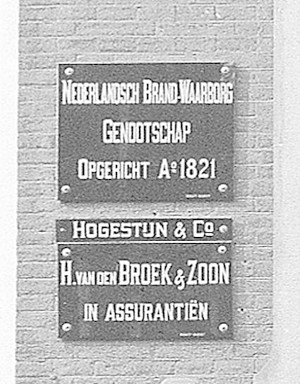 Herengracht 258 Voordeur met stoep 1924 borden RCE