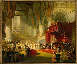 De inhuldiging van koning Willem II in de Nieuwe Kerk