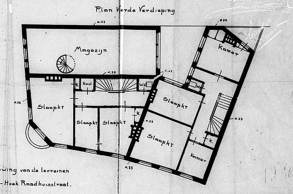 Keizersgracht 185-Raadhuisstraat 52 bouwtekening 1902 34 SAA
