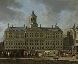 Het stadhuis op de Dam te Amsterdam in 1672