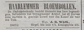 Singel 474 1879 bloembollen Algemeen Handelsblad 26-10-1879