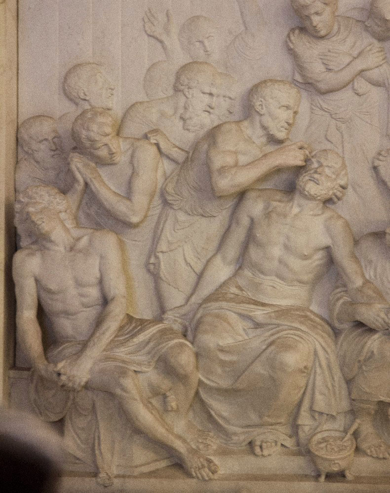 Dam Paleis vierschaar, voorstelling van het vonnis van Zaleucus