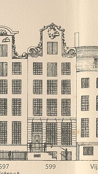 Keizersgracht 599, Tekening Caspar Philips