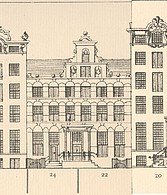 Herengracht 22 - 24, Tekening Caspar Philips