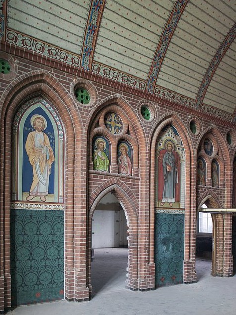 Interieur, wandversiering van de Aduardkapel