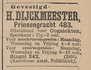 Singel 242 1903 Dijckmeester Het nieuws van den dag 09-06-1903