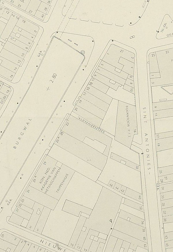 kaart H5 van Dienst Publieke Werken uit 1961, Stadsarchief Amsterdam