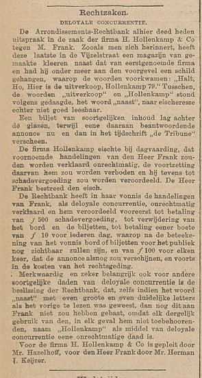 Keizersgracht 601 1895 Uitspraak Rechtszaak Het nieuws van den dag 15-06-1895