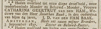1837 overleden Opregte Haarlemsche Courant 07-09-1837