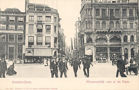 Dam hoek Nieuwendijk, kaart van voor 1905