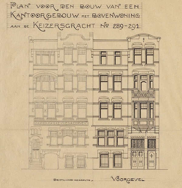Keizersgracht 289 -291 schets tek 1912-1913 422 SAA 22-1