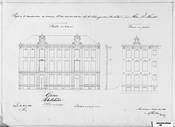 Keizersgracht 187-189 ontwerptek 1864 SAA