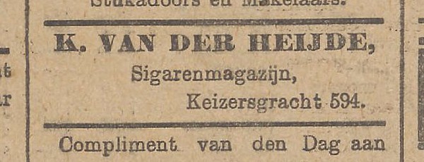 Keizersgracht 594 Het nieuws van den dag 01-01-1907
